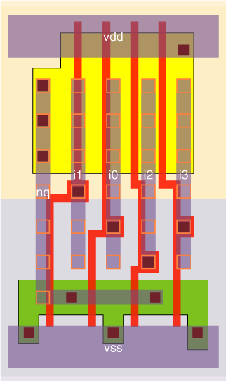 no4_x1 standard cell layout