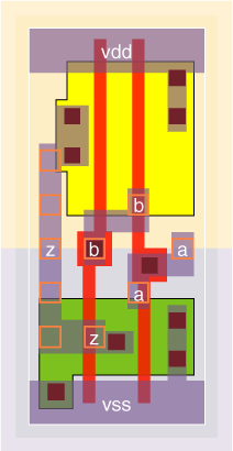nr2v1x1 standard cell layout