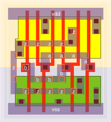 nr2v1x3 standard cell layout