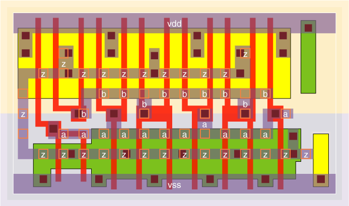 nr2v1x6 standard cell layout