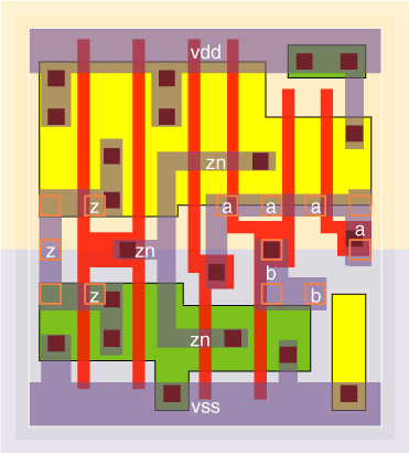 or2v0x4 standard cell layout