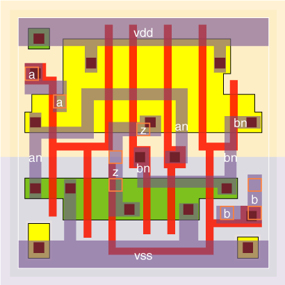 xor2v5x1 standard cell layout