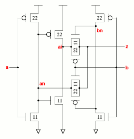 xor2v1x1 schematic