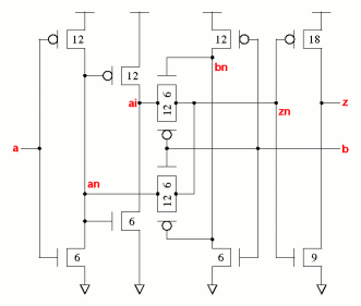 xor2v8x1 schematic